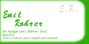 emil rohrer business card